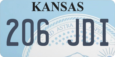 KS license plate 206JDI