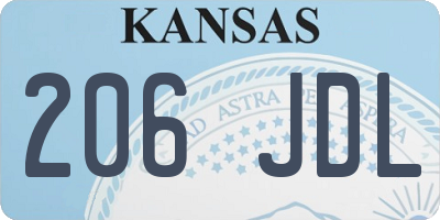 KS license plate 206JDL