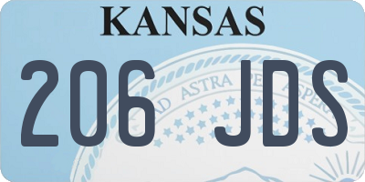 KS license plate 206JDS