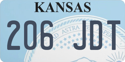 KS license plate 206JDT