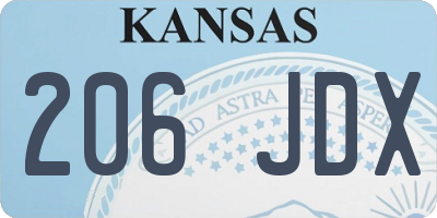 KS license plate 206JDX