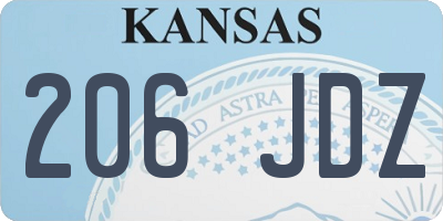 KS license plate 206JDZ