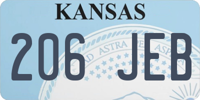 KS license plate 206JEB