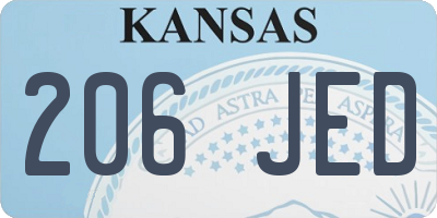 KS license plate 206JED