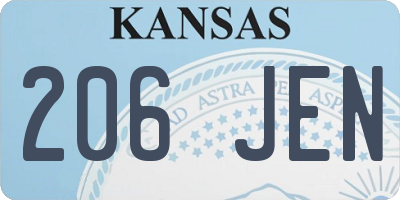 KS license plate 206JEN