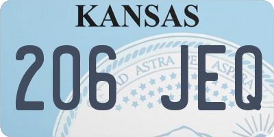 KS license plate 206JEQ