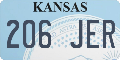 KS license plate 206JER