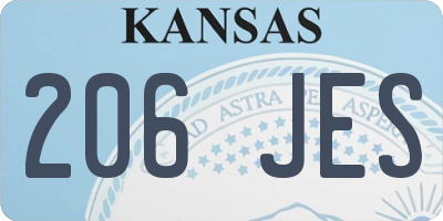 KS license plate 206JES