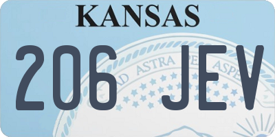 KS license plate 206JEV