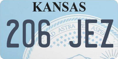 KS license plate 206JEZ