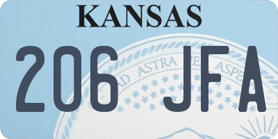 KS license plate 206JFA