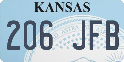 KS license plate 206JFB