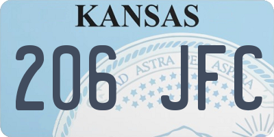 KS license plate 206JFC