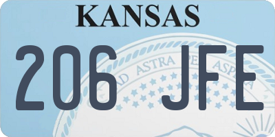 KS license plate 206JFE