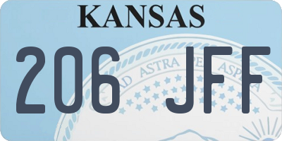 KS license plate 206JFF