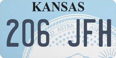 KS license plate 206JFH