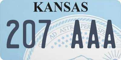 KS license plate 207AAA