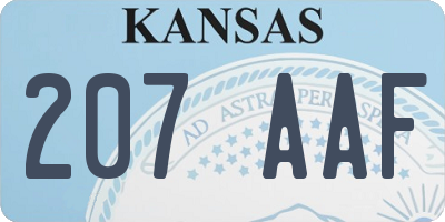 KS license plate 207AAF