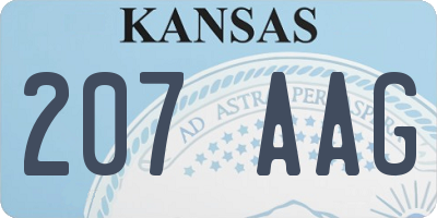 KS license plate 207AAG