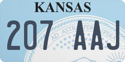 KS license plate 207AAJ