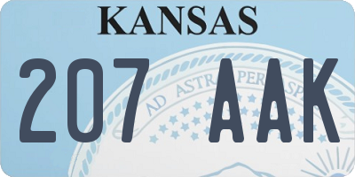 KS license plate 207AAK