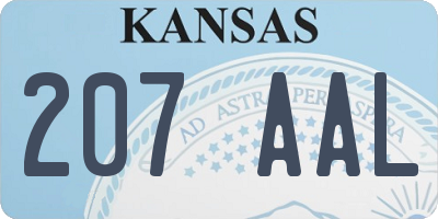 KS license plate 207AAL