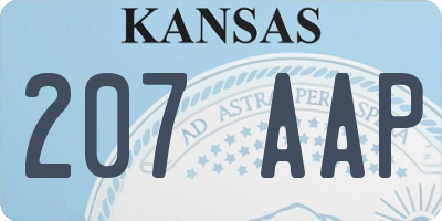 KS license plate 207AAP