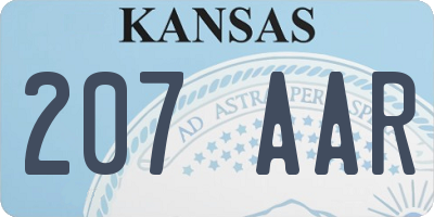 KS license plate 207AAR