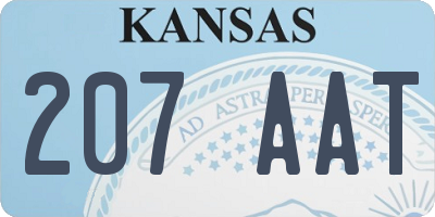 KS license plate 207AAT
