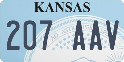 KS license plate 207AAV