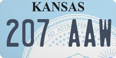 KS license plate 207AAW
