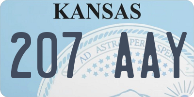 KS license plate 207AAY