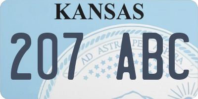 KS license plate 207ABC