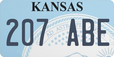 KS license plate 207ABE