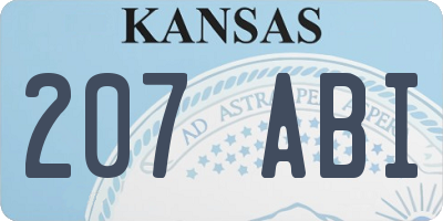 KS license plate 207ABI