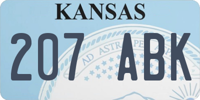 KS license plate 207ABK