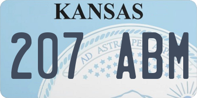 KS license plate 207ABM