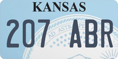 KS license plate 207ABR