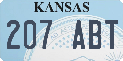 KS license plate 207ABT
