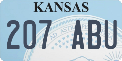 KS license plate 207ABU