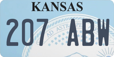 KS license plate 207ABW