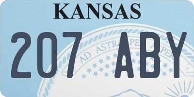 KS license plate 207ABY