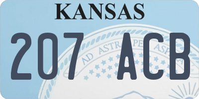 KS license plate 207ACB