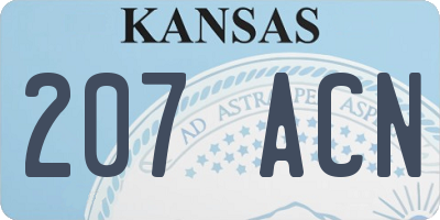 KS license plate 207ACN