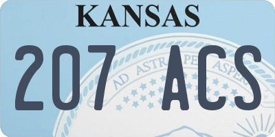 KS license plate 207ACS