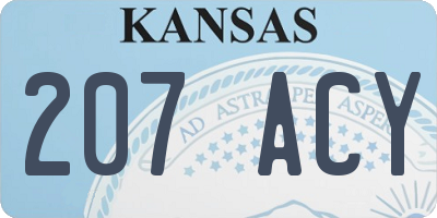 KS license plate 207ACY