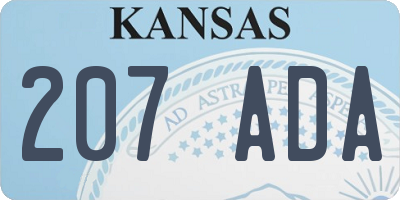 KS license plate 207ADA