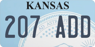 KS license plate 207ADD