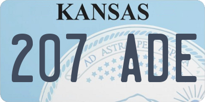 KS license plate 207ADE