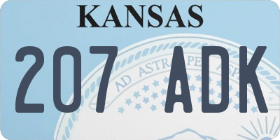 KS license plate 207ADK